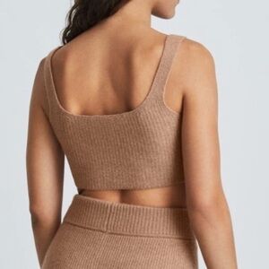 NWT Everlane tan cozy crop tank yak hair medium fuzzy soft